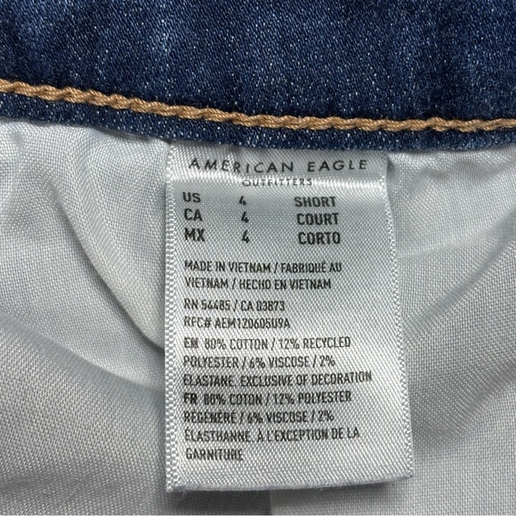 American Eagle Jeans Womens 4 Short Next Level Stretch Jegging Dark Wash Grunge - Picture 4 of 6